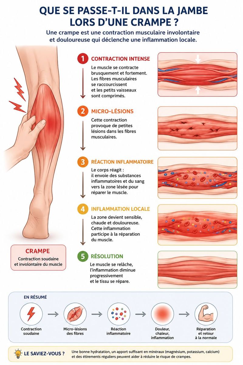 Une crampe dans la jambe